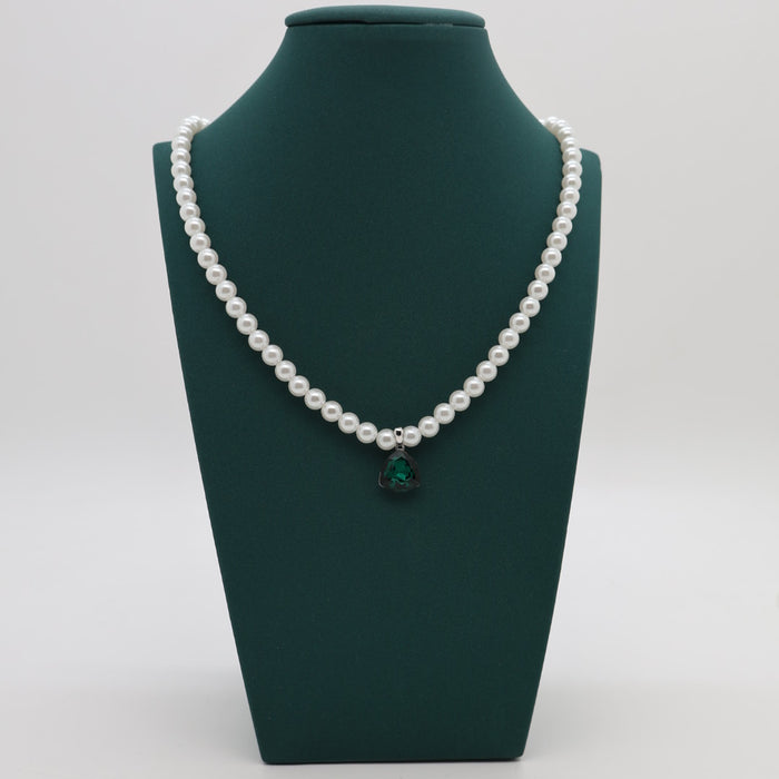 Dark Green Crystal Necklace By Swarovski Crystal