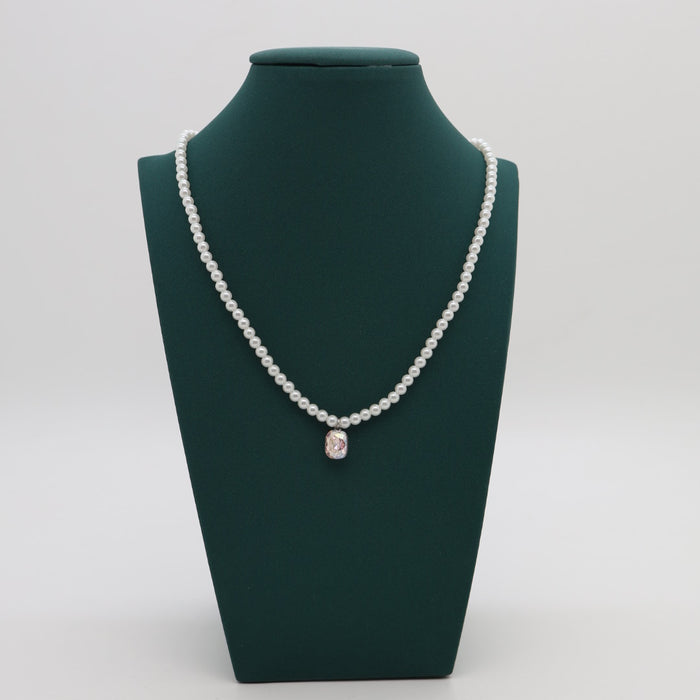 White Crystal Necklace By Swarovski Crystal