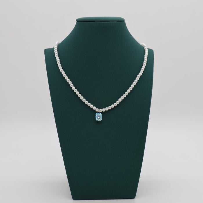 Light Blue Crystal Necklace By Swarovski Crystal