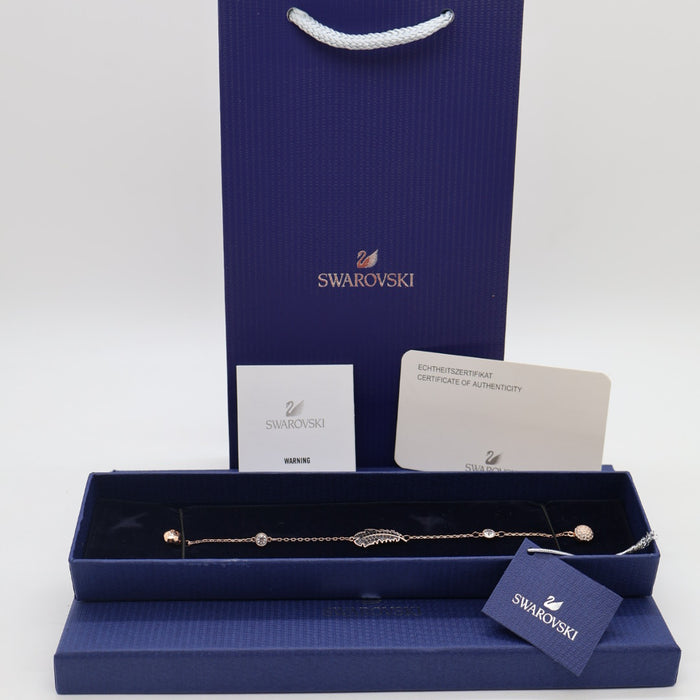 Swarovski Rose Gold Leaf Bracelet with Crystals - 5495340