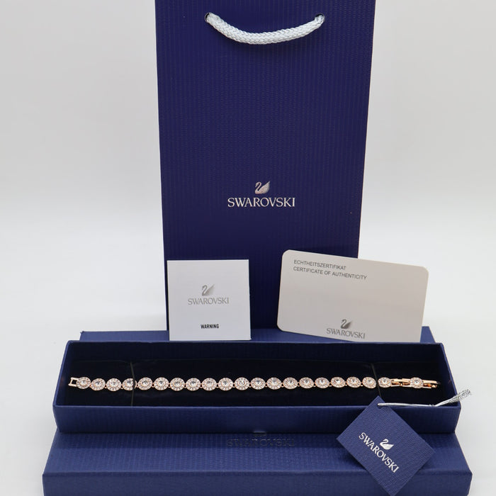 Swarovski Rose Gold Round Crystal Tennis Bracelet - 5240513