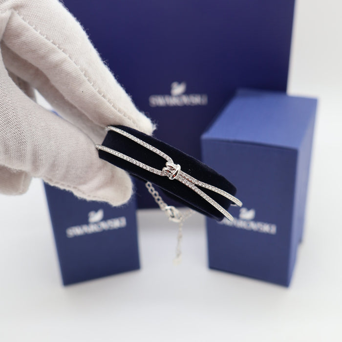 Swarovski Double Row Sparkling Bangle – Silver Crystal - 5368552
