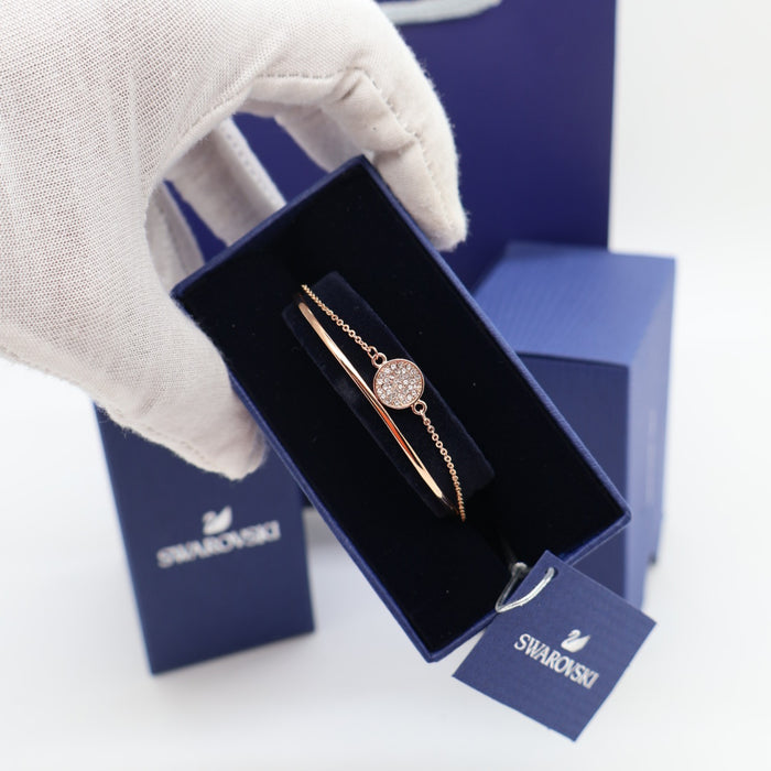 Swarovski Pave Circle Rose Gold-Tone Bracelet - 5274892