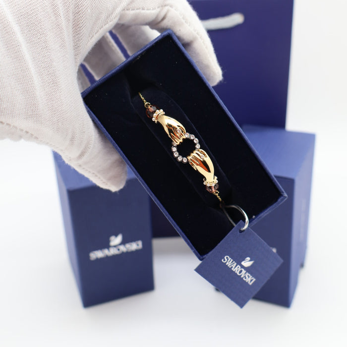 Swarovski Gold-Tone Hand Motif Bracelet with Crystal Circle - 5490914