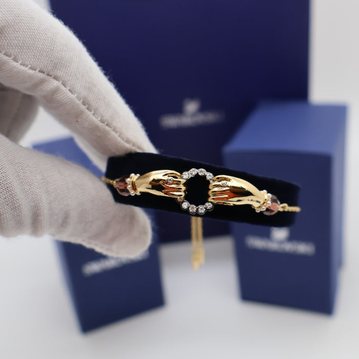 Swarovski Gold-Tone Hand Motif Bracelet with Crystal Circle - 5490914