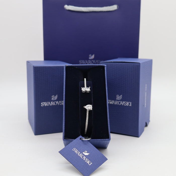Swarovski Open Bangle Bracelet with Dual Stone Accents - 5572667