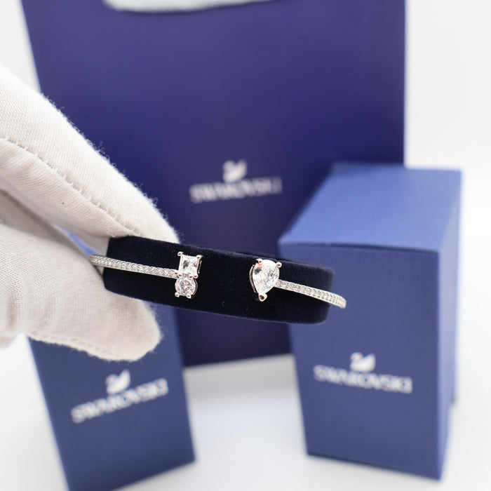 Swarovski Open Bangle Bracelet with Dual Stone Accents - 5572667