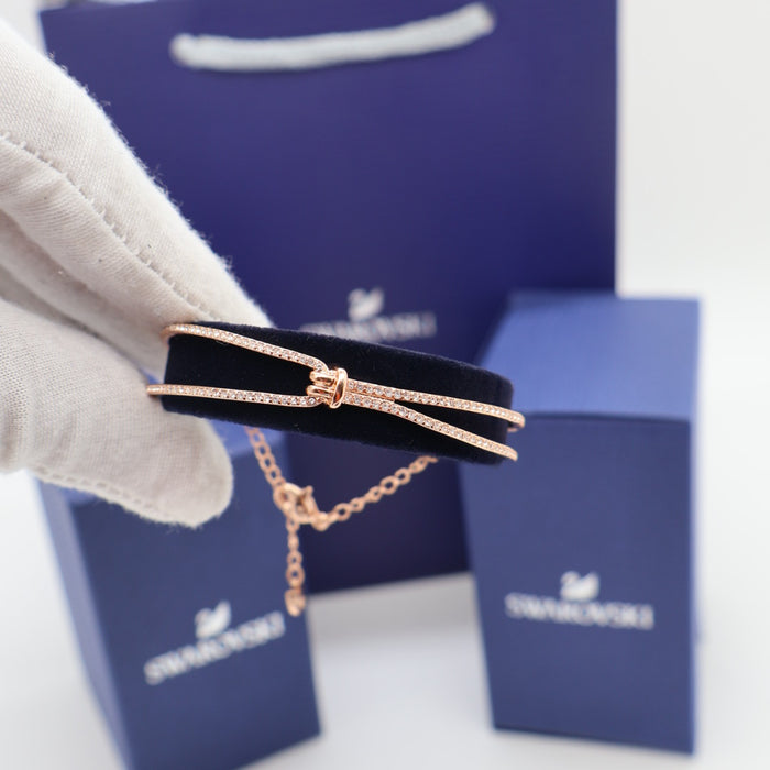 Swarovski Rose Gold Knot Bangle Bracelet - 5390818