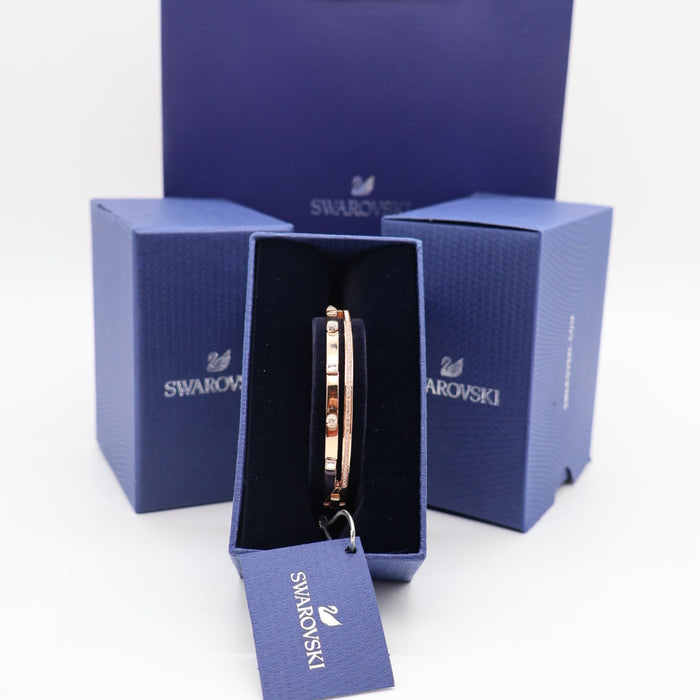 Swarovski Duo Rose Gold-Tone Bangle Set with Crystal Accents - 5555746