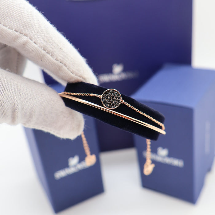 Swarovski Rose Gold-Tone Bracelet with Black Crystal Pave - 5389046