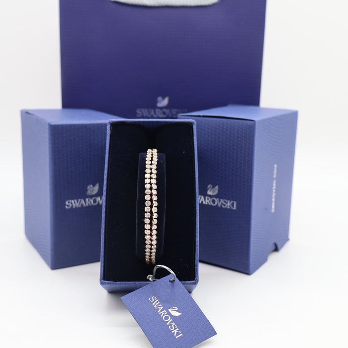 Swarovski Double Row Rose Gold-Tone Crystal Bracelet - 5221397