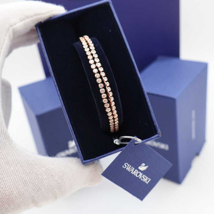 Swarovski Double Row Rose Gold-Tone Crystal Bracelet - 5221397