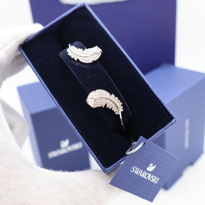 Swarovski Feather Motif Crystal Bracelet – Rhodium Plated - 5482915