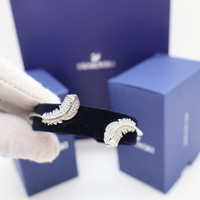Swarovski Feather Motif Crystal Bracelet – Rhodium Plated - 5482915