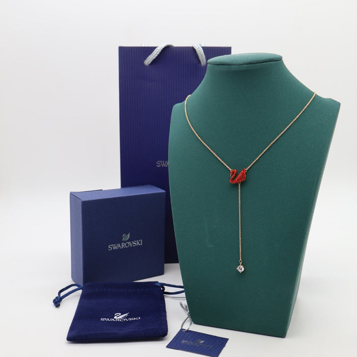 Swarovski Red Swan Y-Necklace – Gold-Tone Plated with Crystals - 5465400