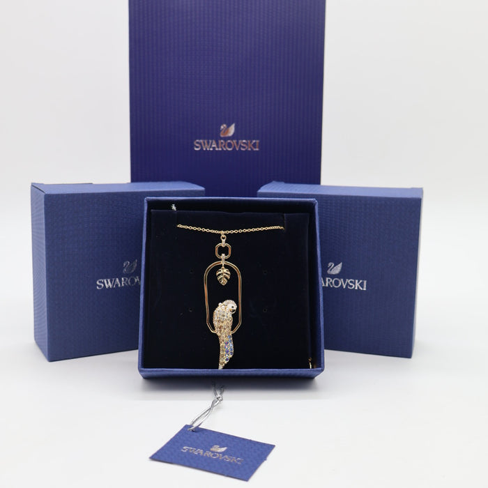 Swarovski Parrot Pendant Necklace – Gold-Tone Plated with Multicolor Crystals - 5512686