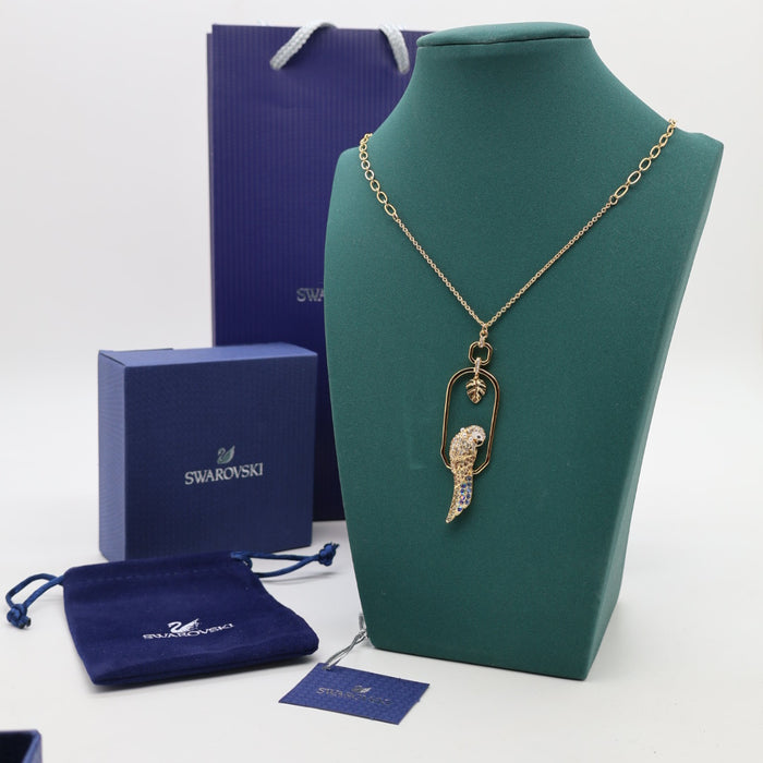 Swarovski Parrot Pendant Necklace – Gold-Tone Plated with Multicolor Crystals - 5512686