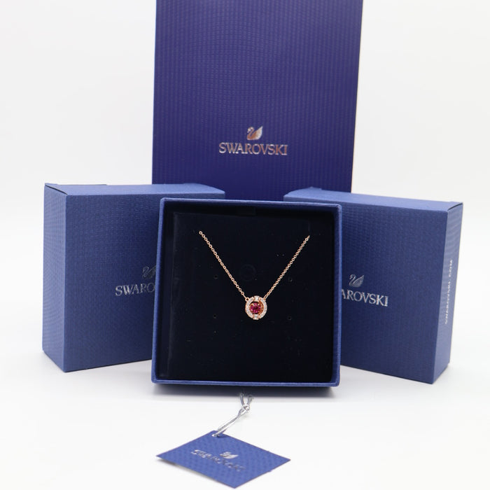 Swarovski Sparkling Dance Round Necklace – Rose Gold & Red Crystal - 5279421