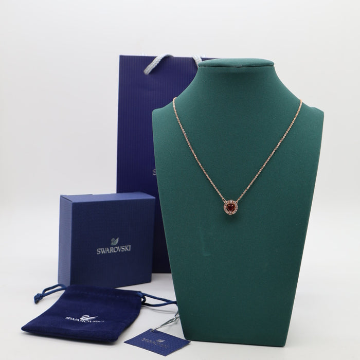 Swarovski Sparkling Dance Round Necklace – Rose Gold & Red Crystal - 5279421