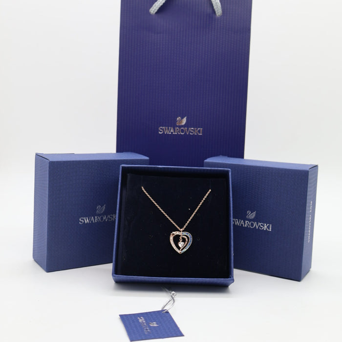 Swarovski Rose Gold-Tone Crystal Heart Pendant Necklace - 5514670