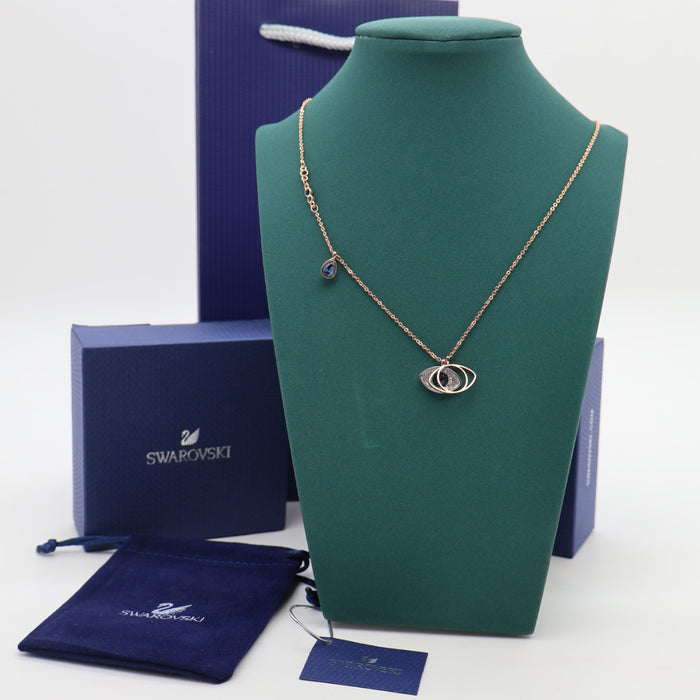 Swarovski Evil Eye Blue Crystal Necklace in Rose Gold Tone - 5172560