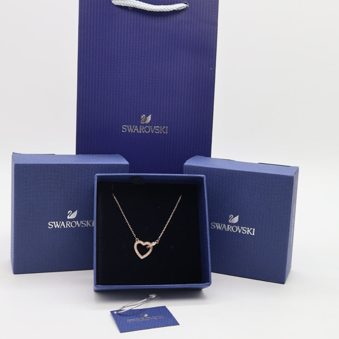 Swarovski Rose Gold Plated Crystal Heart Pendant Necklace - 5368240