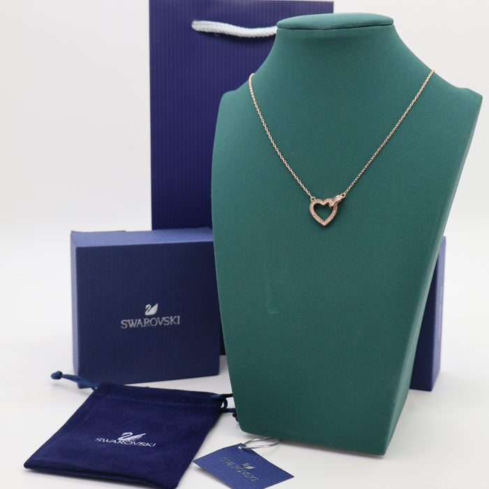 Swarovski Rose Gold Plated Crystal Heart Pendant Necklace - 5368240