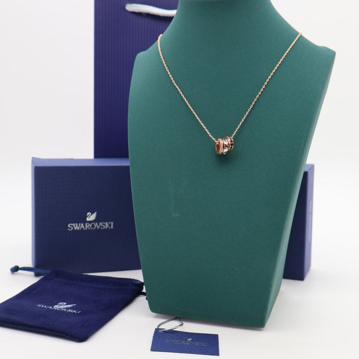 Swarovski Trio Ring Pendant Necklace – Rose Gold & Crystal Accents - 5412406