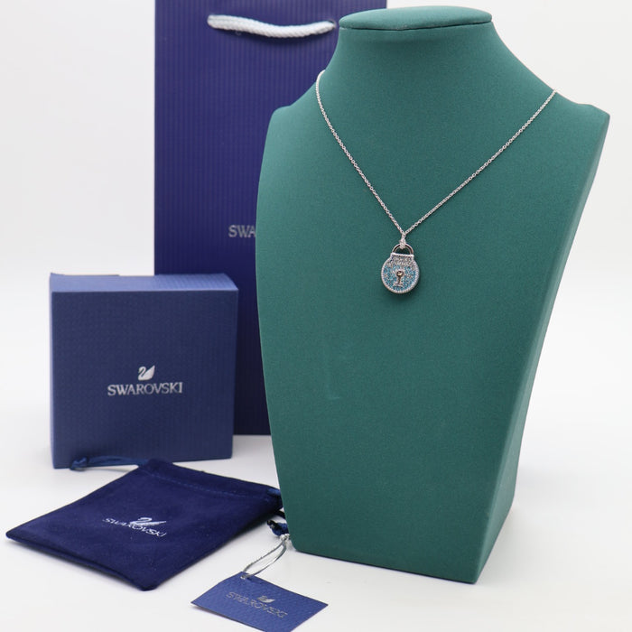 Swarovski Symbolic Padlock Pendant Necklace – Blue Crystal Accents - 5568037