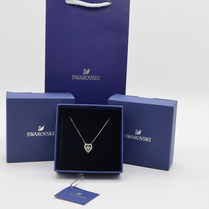 Swarovski Sparkling Heart Pendant Necklace – Rhodium Plated - 5272365