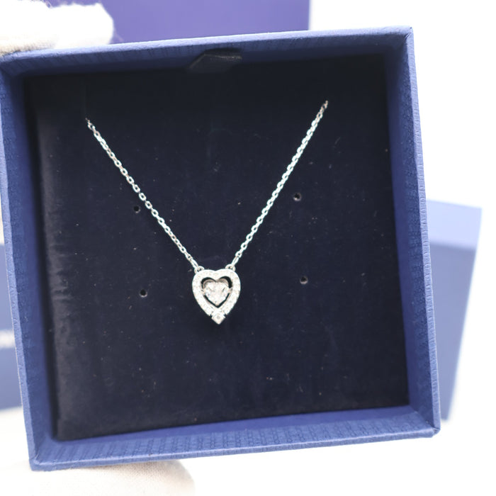 Swarovski Sparkling Heart Pendant Necklace – Rhodium Plated - 5272365