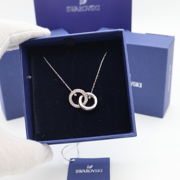 Swarovski Interlocking Circles Crystal Necklace – Rhodium Plated - 5670251