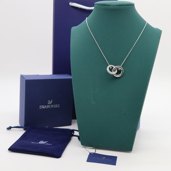 Swarovski Interlocking Circles Crystal Necklace – Rhodium Plated - 5670251