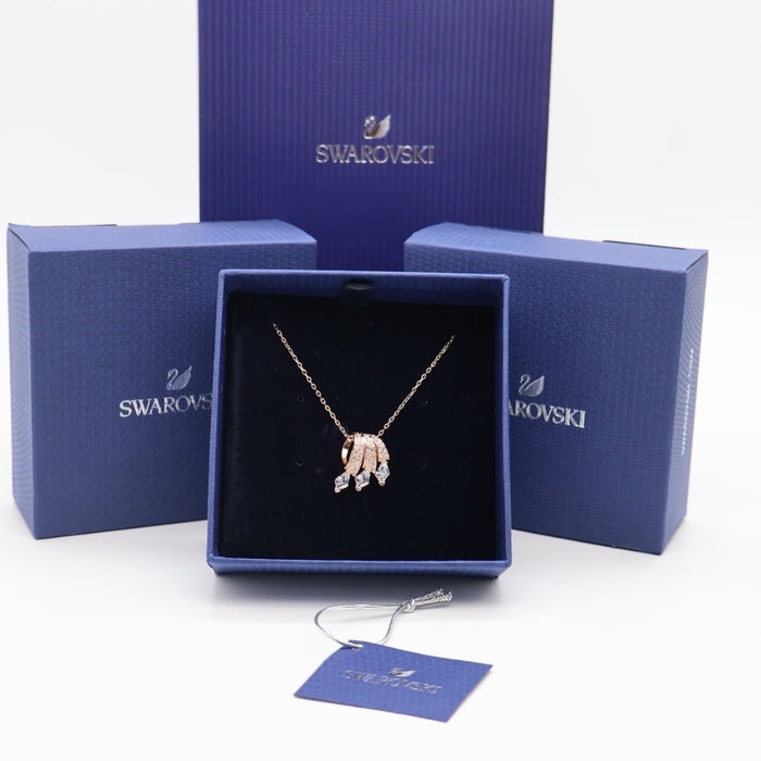 Swarovski Rose Gold Crystal Drop Necklace - 5675826