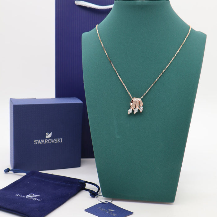 Swarovski Rose Gold Crystal Drop Necklace - 5675826