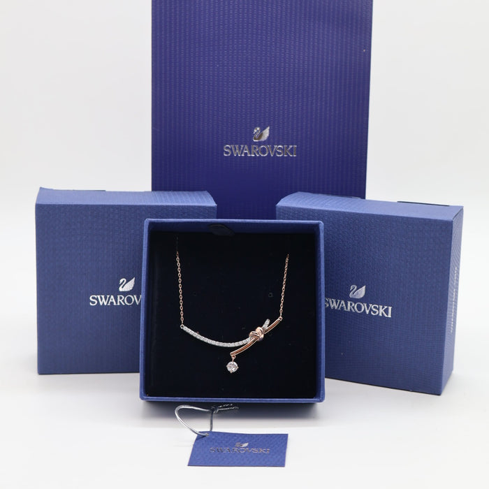 Swarovski Rose Gold Knot Pendant Necklace - 5517951