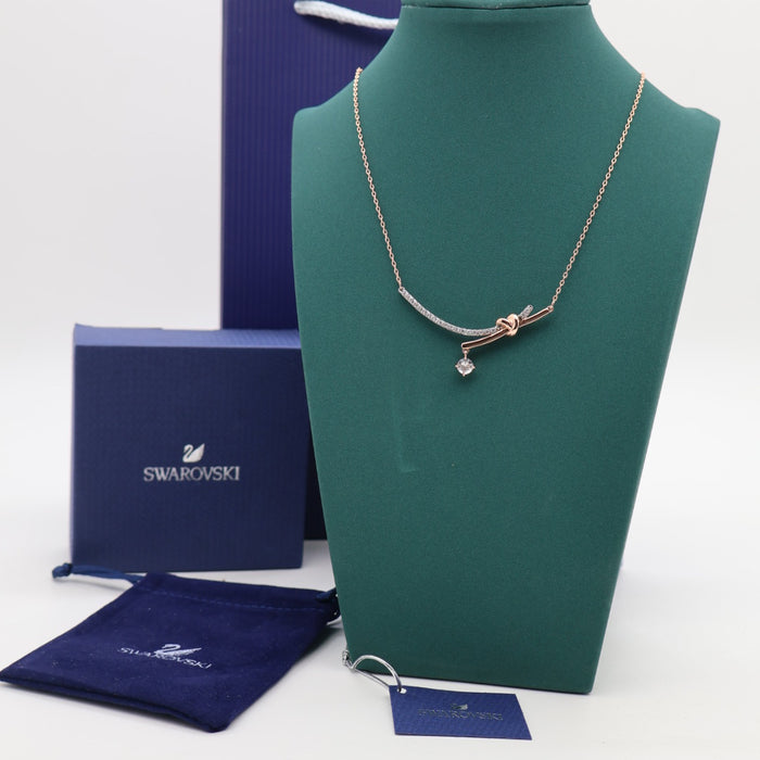 Swarovski Rose Gold Knot Pendant Necklace - 5517951