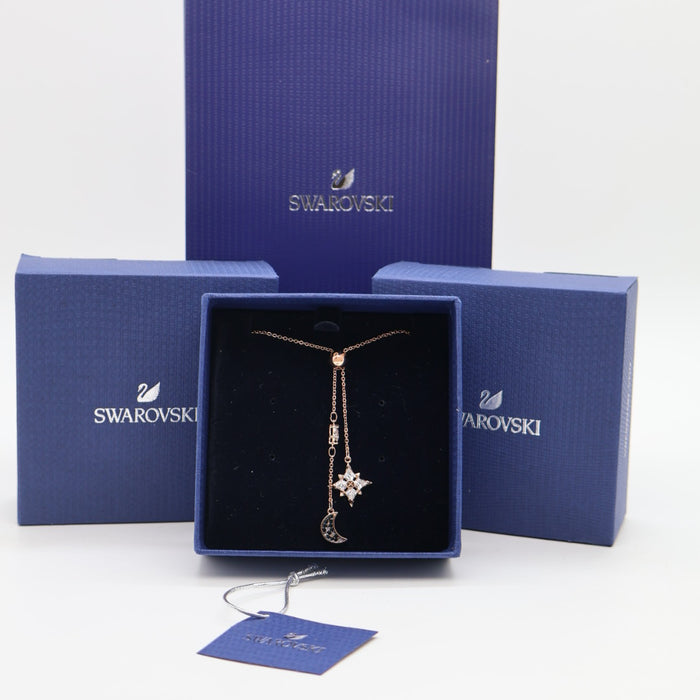 Swarovski Rose Gold Moon & Star Pendant Necklace - 5494357