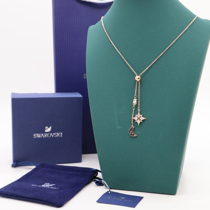 Swarovski Rose Gold Moon & Star Pendant Necklace - 5494357