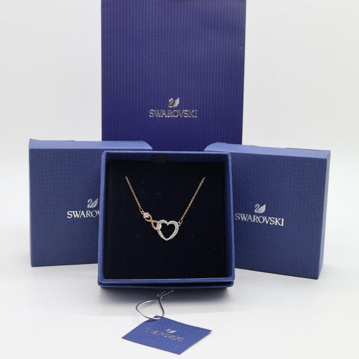 Swarovski Heart & Infinity Necklace – Rose Gold & Crystal - 5518865