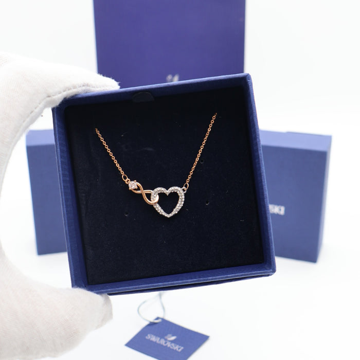 Swarovski Heart & Infinity Necklace – Rose Gold & Crystal - 5518865