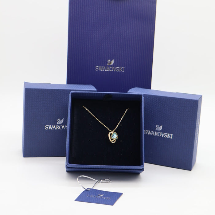Swarovski Sparkling Blue Crystal Pendant Necklace - 5455037