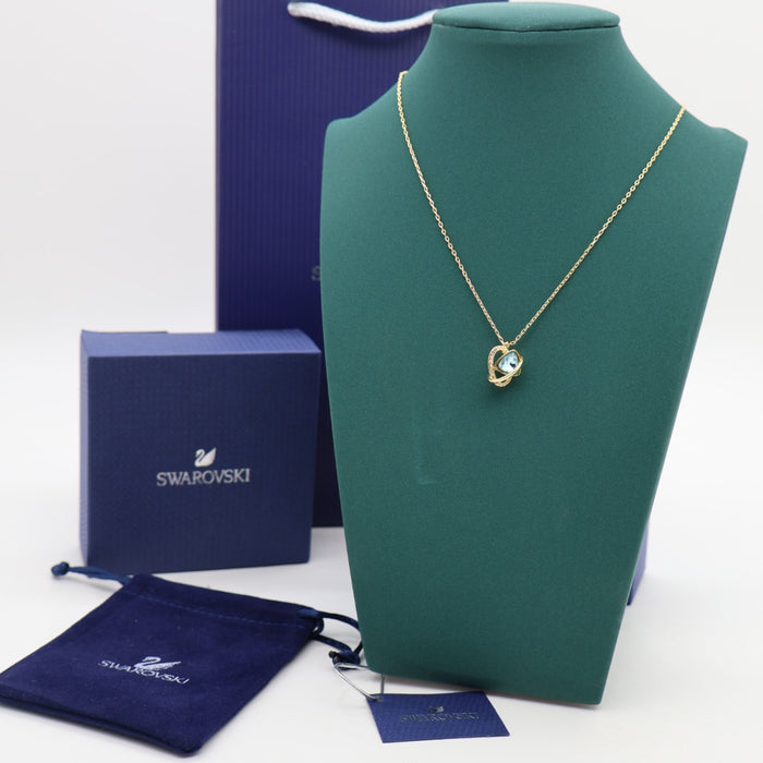 Swarovski Sparkling Blue Crystal Pendant Necklace - 5455037