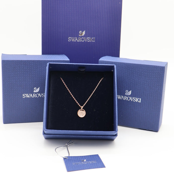 Swarovski Sparkling Disc Pendant Necklace – Rose Gold Tone - 5265913