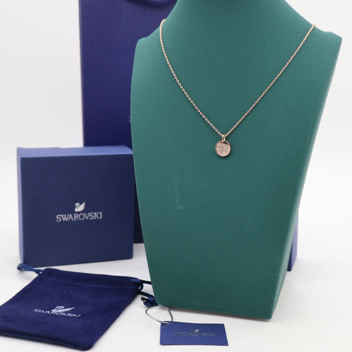 Swarovski Sparkling Disc Pendant Necklace – Rose Gold Tone - 5265913