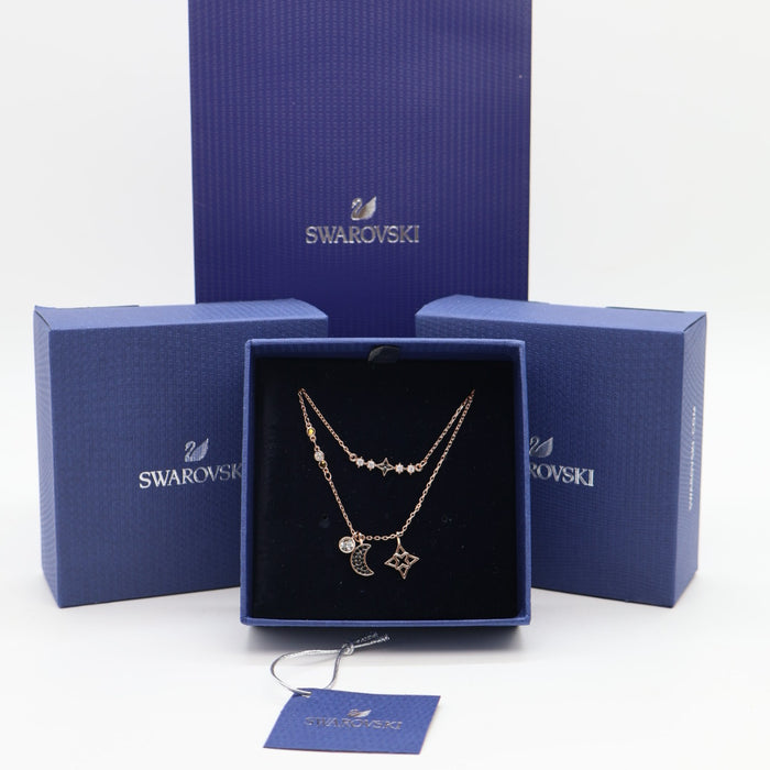Swarovski Double Layer Moon & Star Necklace - 5273290