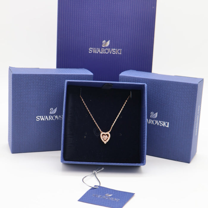 Swarovski Double Heart Pendant Necklace – Rose Gold Plated - 5284188