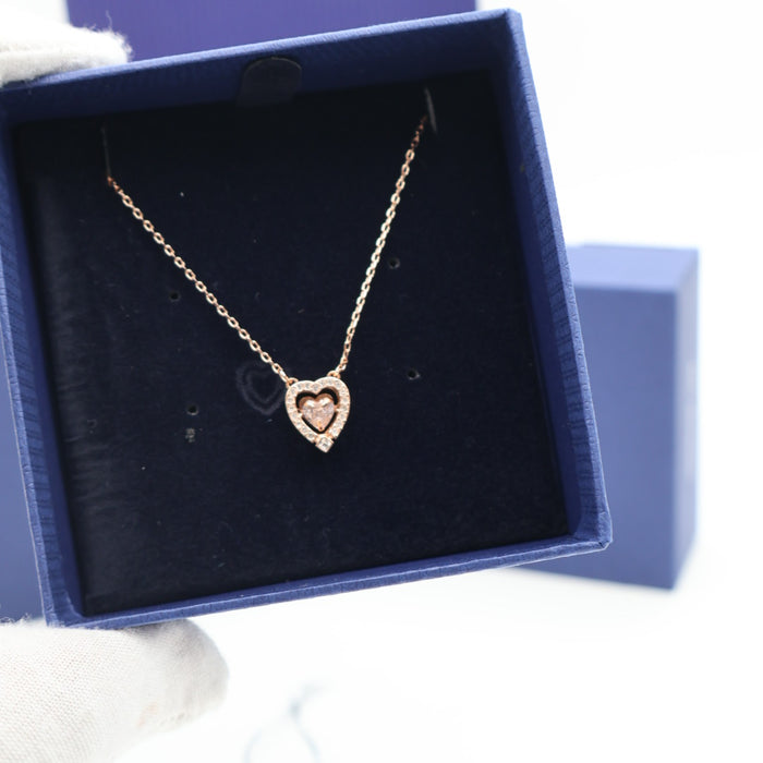Swarovski Double Heart Pendant Necklace – Rose Gold Plated - 5284188
