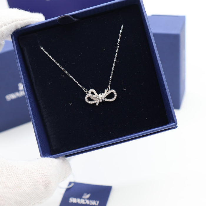 Swarovski Bow Necklace – Elegant Crystal Ribbon Design - 5440643