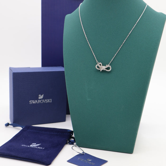Swarovski Bow Necklace – Elegant Crystal Ribbon Design - 5440643